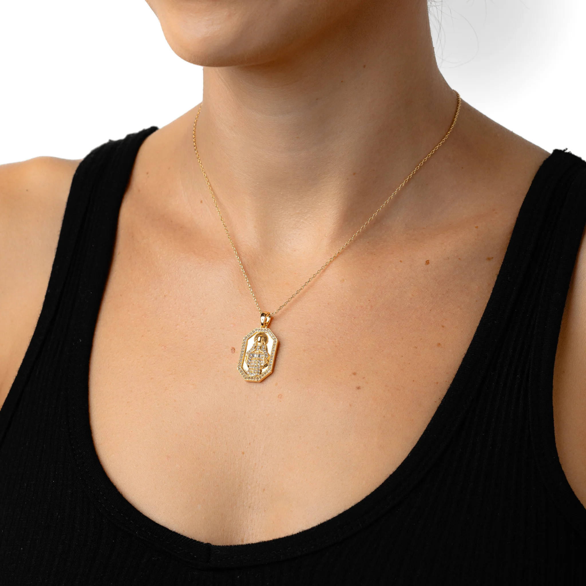 Our Lady Pave Pendant | Jaclyn Roxanne
