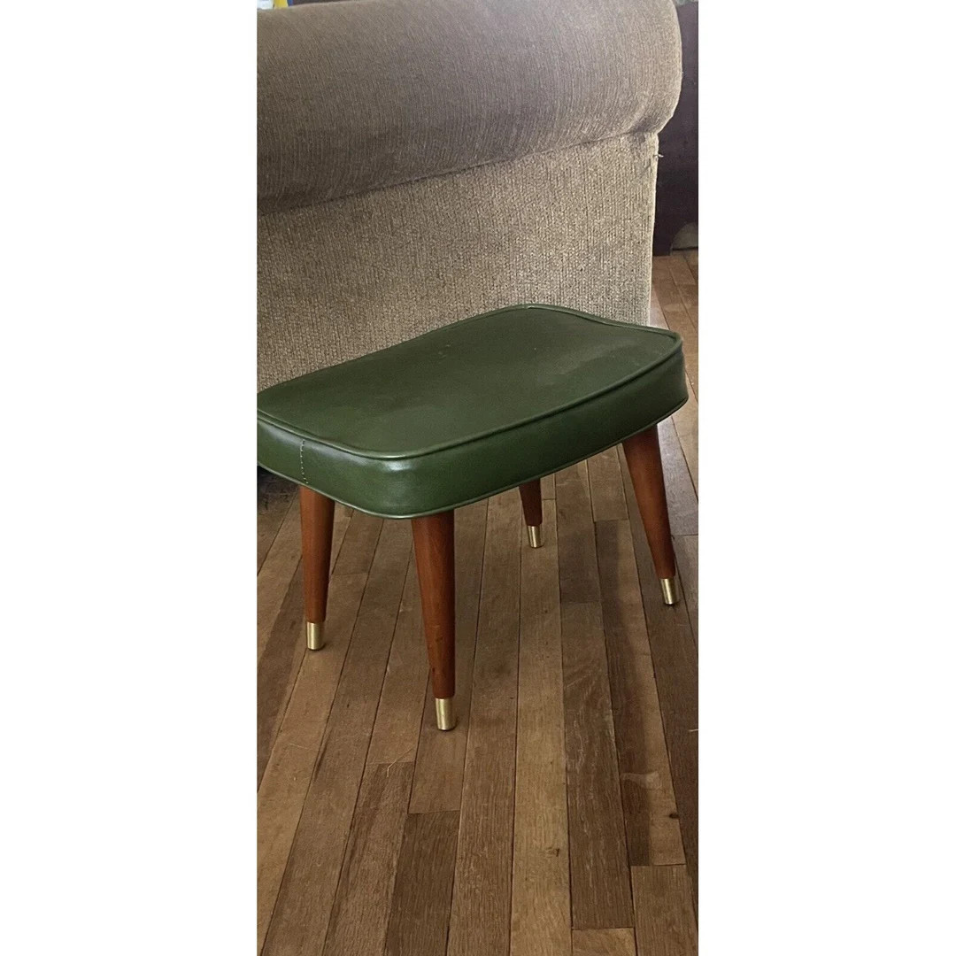 VINTAGE Mad Men Mid MCM Century Modern Mod Chair Footstool Gold Tips - Etsy | Etsy (US)