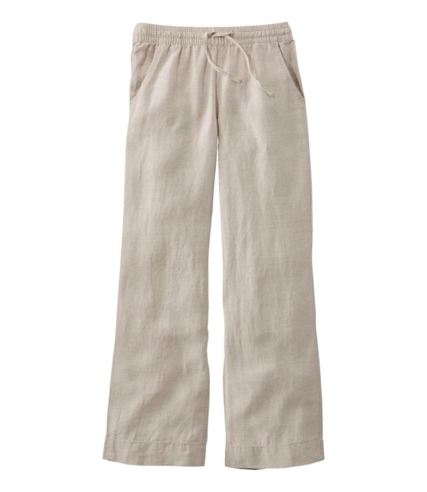 Women's Premium Washable Linen Pull-On Pants Oatmeal 12 L.L.Bean | L.L. Bean