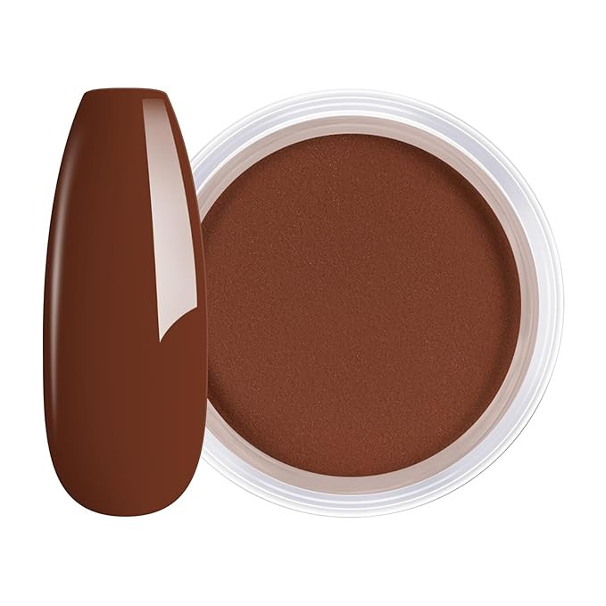 AILLSA Nail Dip Powder Dark Brown Dipping Powder Fall Winter Chocolate Coffee Color Dip Powder fo... | Amazon (US)