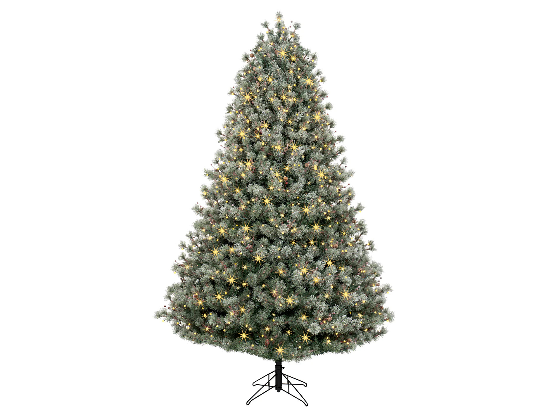 GE 7.5-ft Flocked Carolina Pine Pre-lit Artificial Christmas Tree with LED Lights | 24115LO | Lowe's