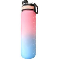 1000ml Drink Bottle Large Capacity Leakproof Broken Resistant with Scale Gradient Color Portable Handle Fitness Outdoor Supplies | Miravia ES