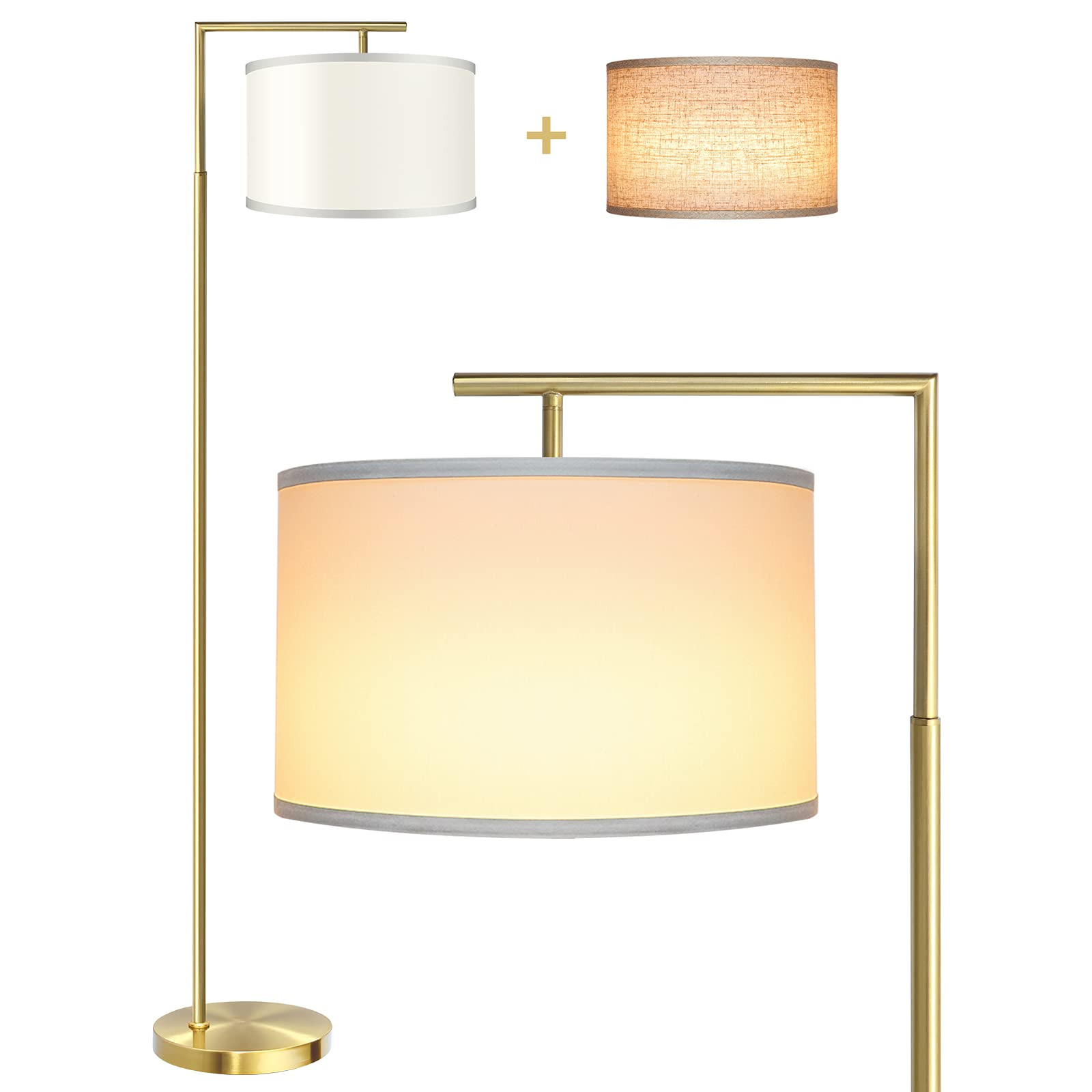 ROTTOGOON Floor Lamp for Living Room, Montage Modern Floor Lamp with 2 Lamp Shades & 9W LED Bulb, Mo | Amazon (US)