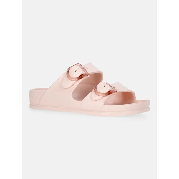 Time and Tru Women's Double Buckle EVA Slide Sandals | Walmart (US)