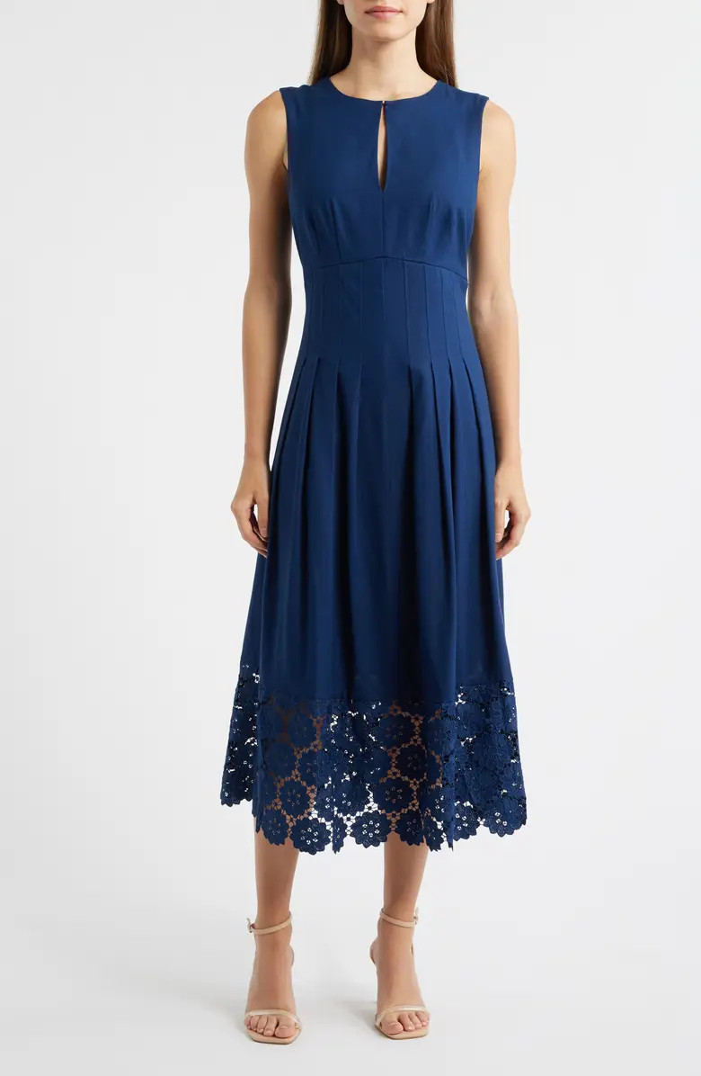 Pintuck & Lace Detail Sleeveless Dress | Nordstrom