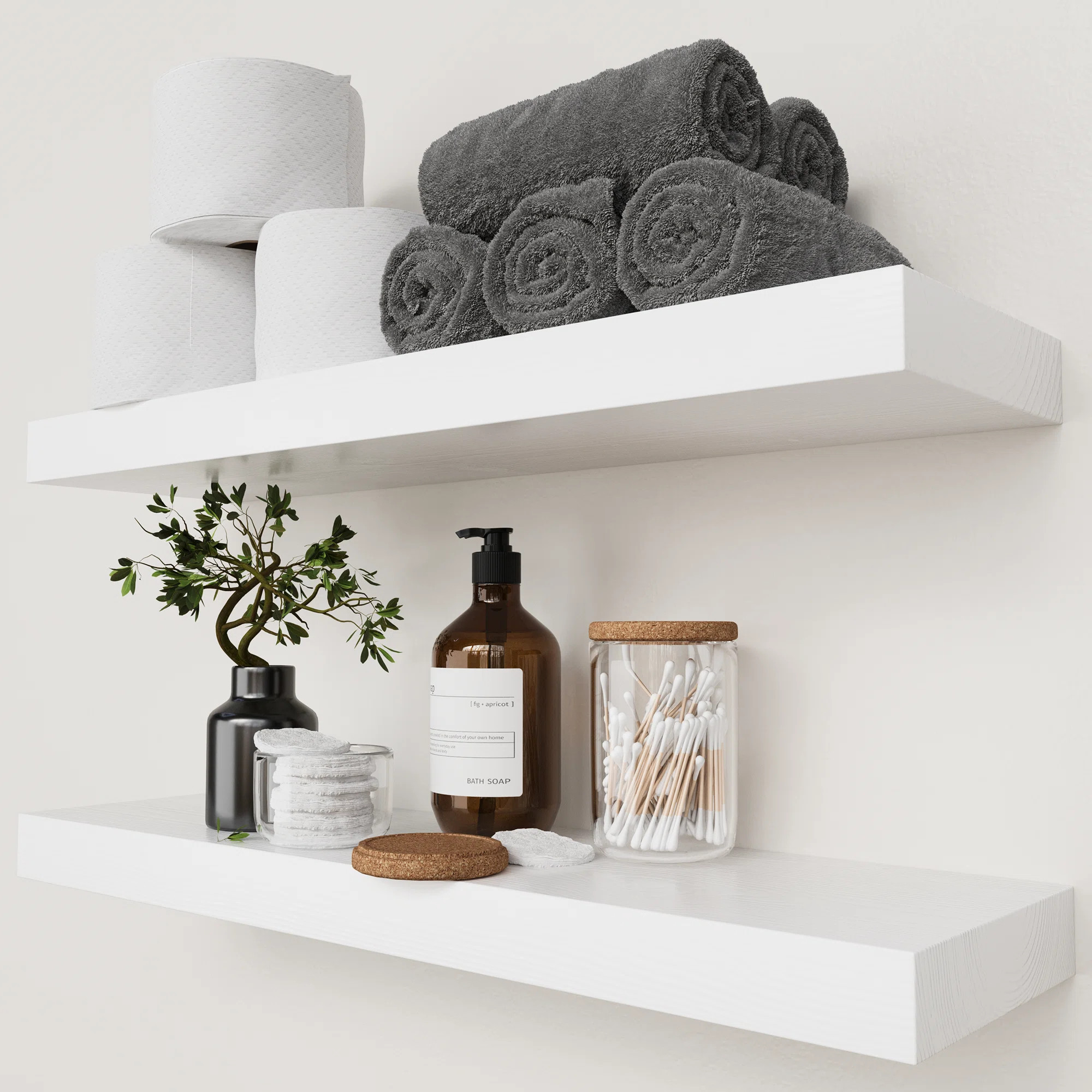 Solid Wood Floating Shelves, Wooden Shelves for Wall | Wayfair North America