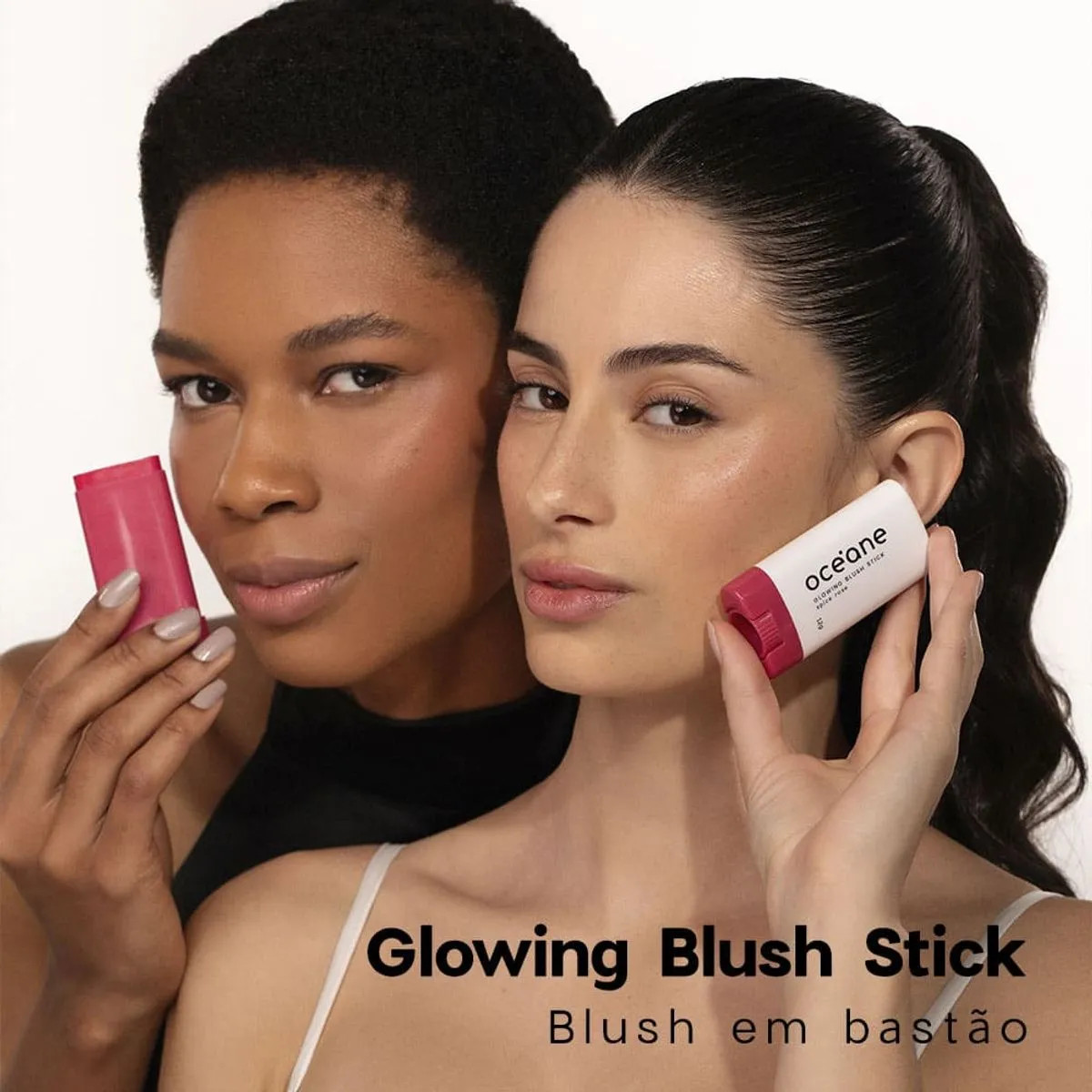 Blush em Bastão Rosa - Glowing Blush Stick Spice Pink Océane Limited 12g - Maquiagens e cosmét... | Oceane (BR)