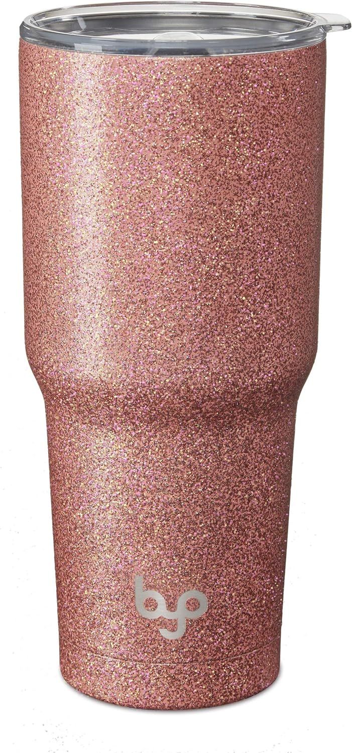BUILT 30 OZ DOUBLE WALLED STAINLESS STEEL TUMBLER, ROSE GOLD GLITTER | Amazon (US)