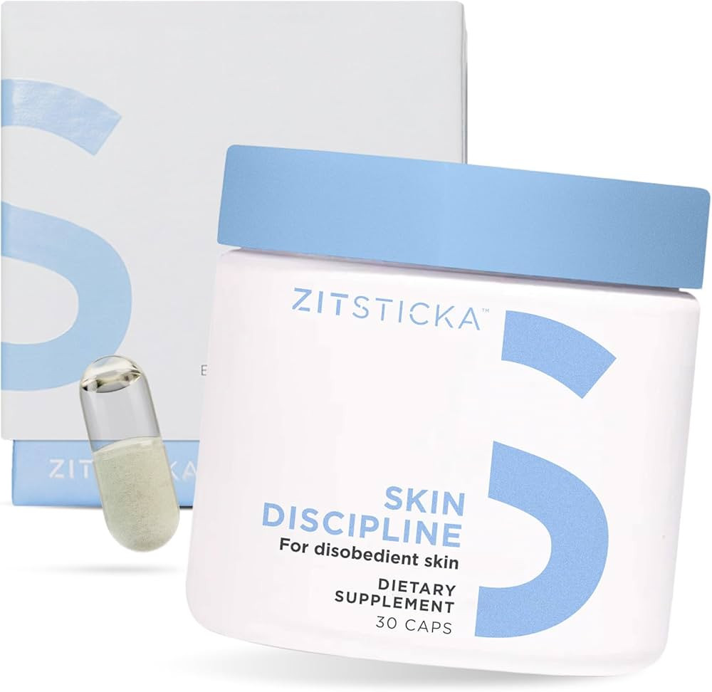 ZitSticka Cystic Acne for Women & Men w/ 30 Natural Caps w/Multivitamin Oil & Probiotic Powder - ... | Amazon (US)