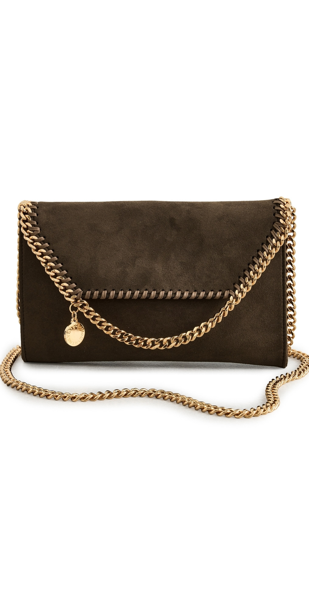 Stella McCartney Falabella Wallet Chain Crossbody Bag In Alter Suede Moka One Size | Shopbop