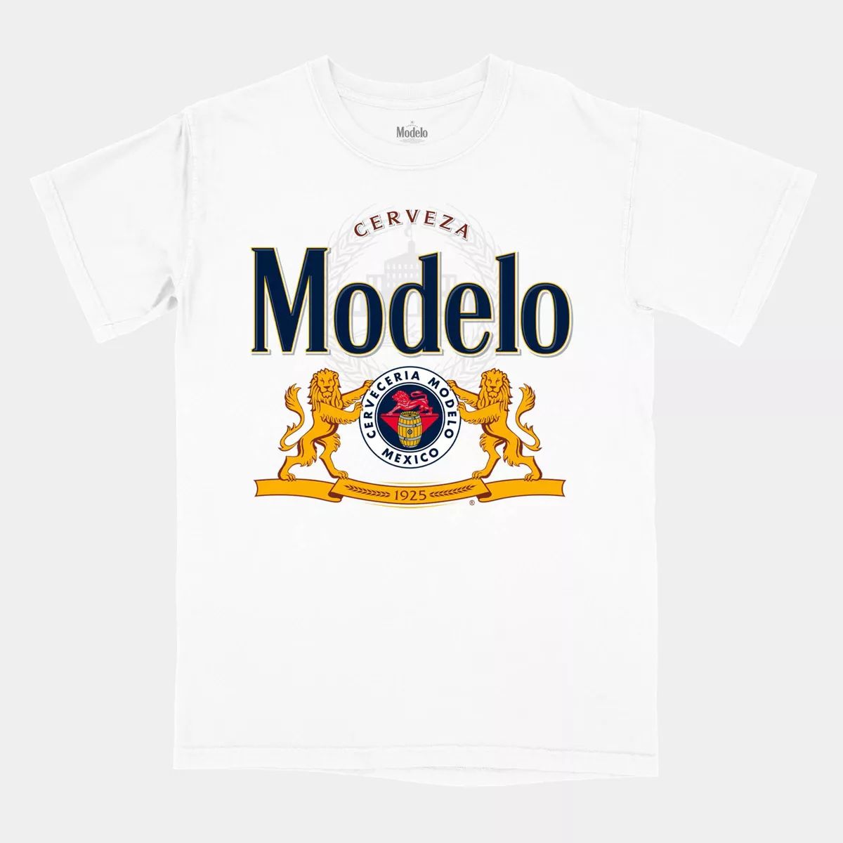 Men's Modelo Logo Short Sleeve Graphic T-Shirt - White | Target