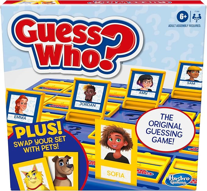 Hasbro Gaming Guess Who? Board Game, with People and Pets Cards, The Original Guessing Game for K... | Amazon (US)