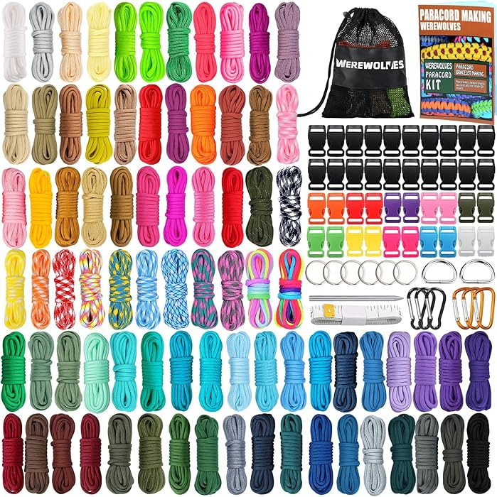 WEREWOLVES 80 Colors Paracord Cord, 550 Paracord Bracelet Crafting Combo Kits with Instruction - ... | Amazon (US)