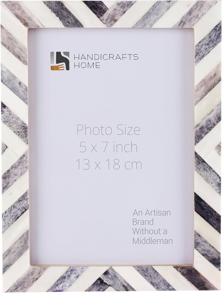 Handicrafts Home 5x7 Chevron Pattern Inspired Picture Frame - 5x7 Frames for Wall Hanging & Desk ... | Amazon (US)