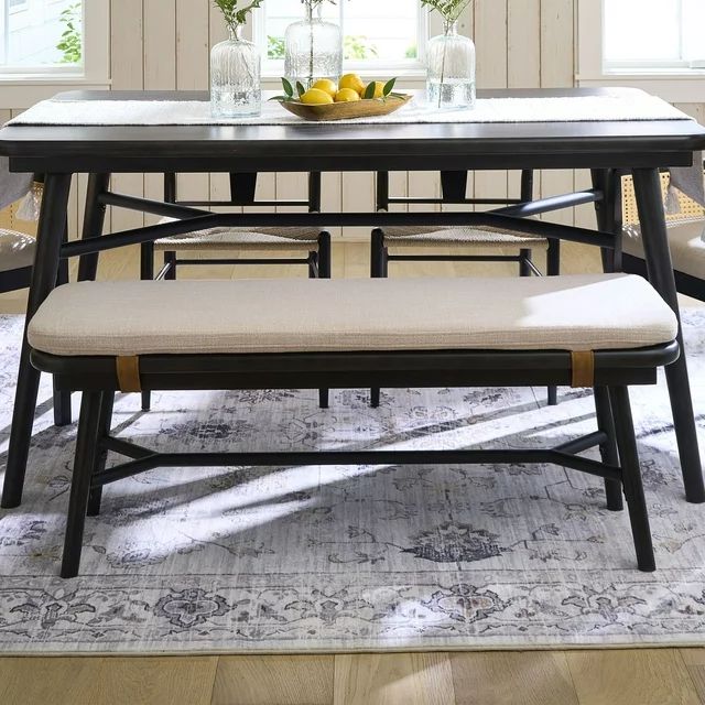 Better Homes & Gardens Springwood Dining Bench, Charcoal Finish | Walmart (US)