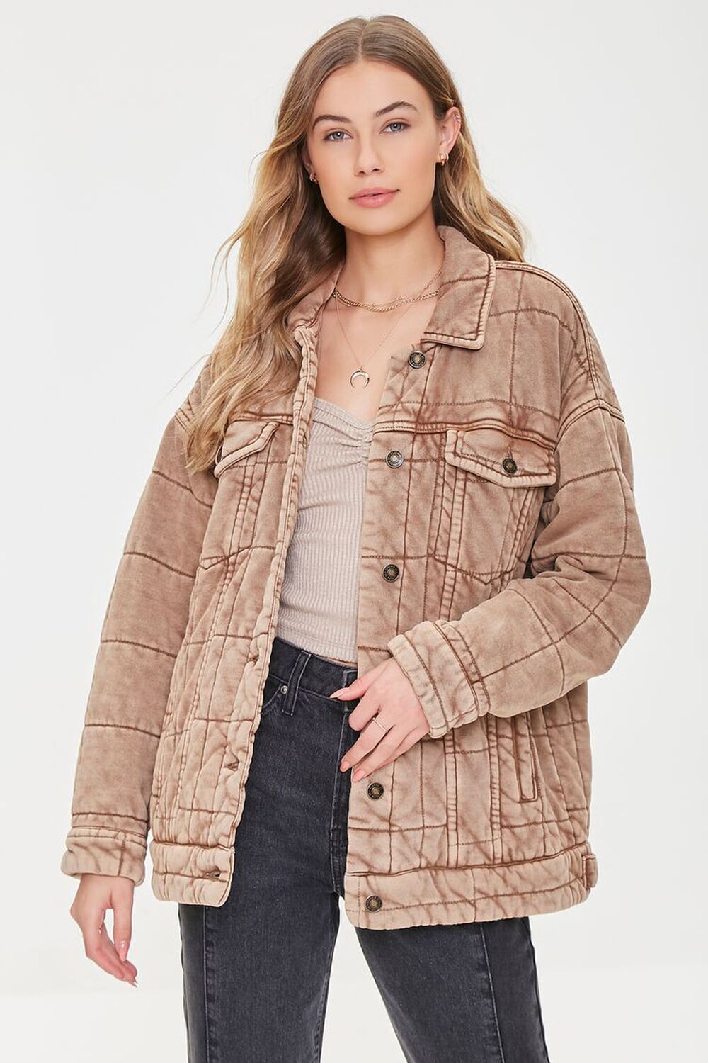 Mineral Wash Quilted Jacket | Forever 21 (US)