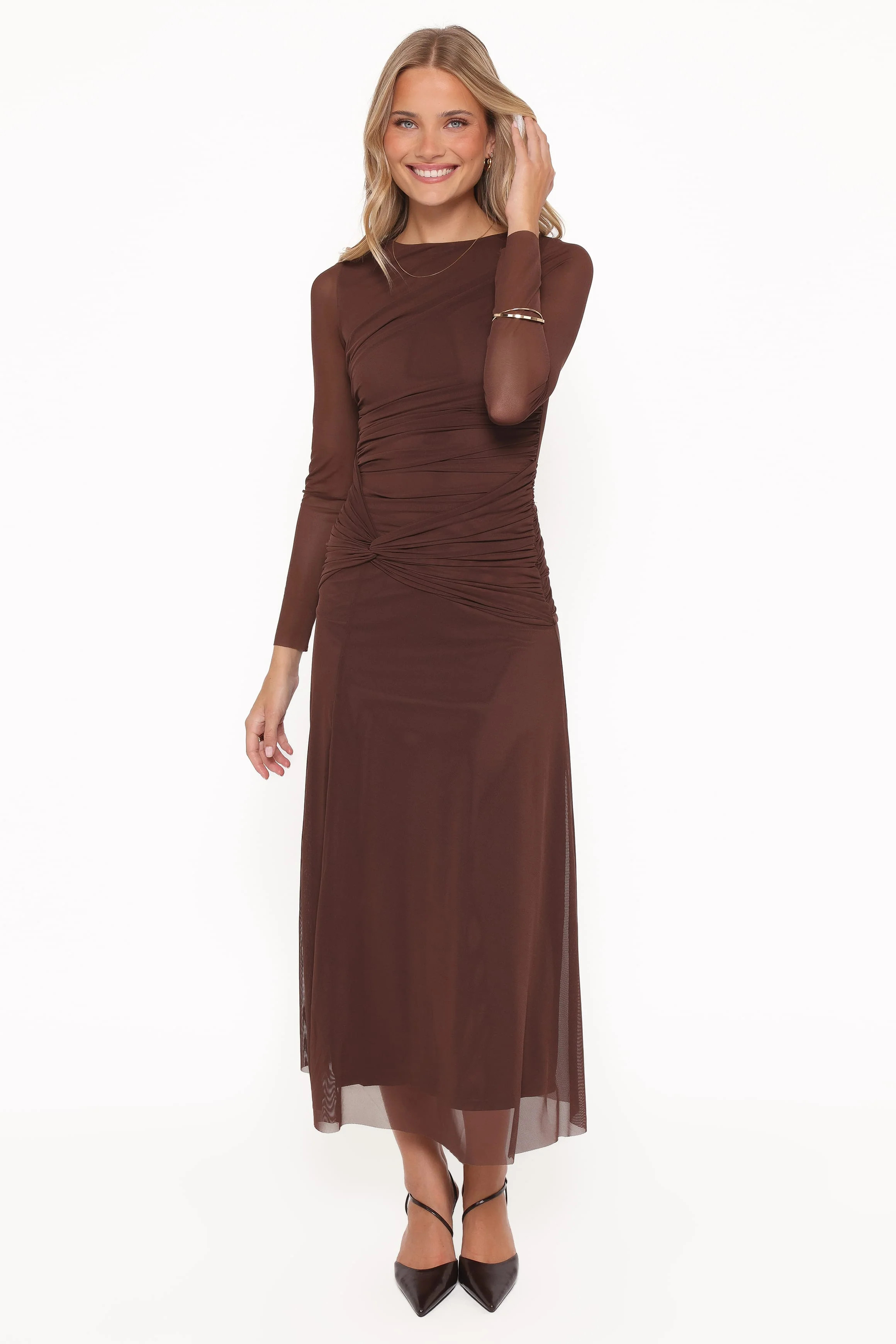 Colton Long Sleeve Maxi Dress - Brown | Petal & Pup (US)