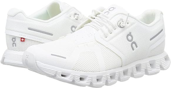 Amazon.com | ON Women's Cloud 5 Sneakers, All White, 9 Medium US | Road Running | Amazon (US)