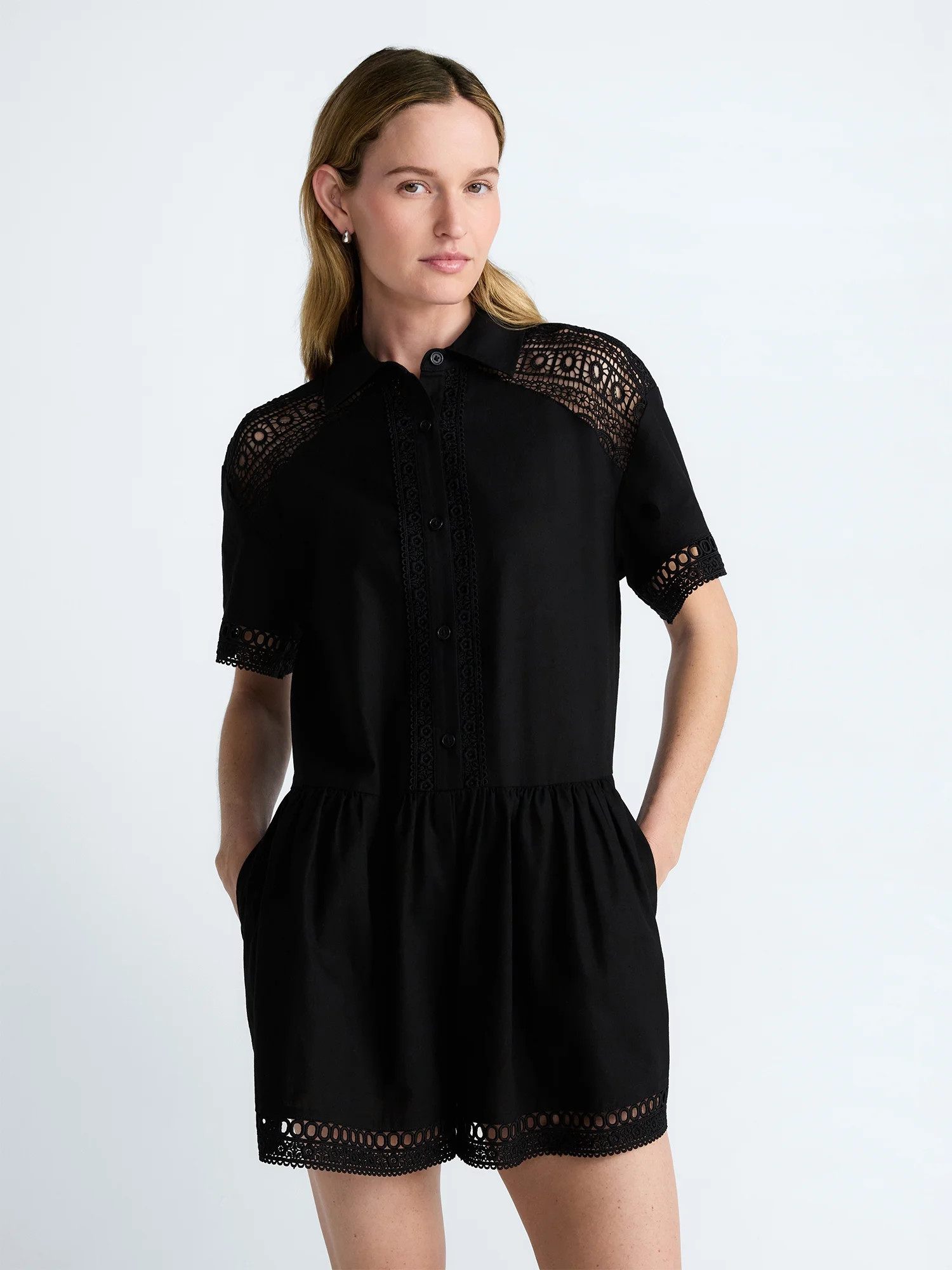 Scoop Women's Crochet Romper, Sizes XS-4XL | Walmart (US)