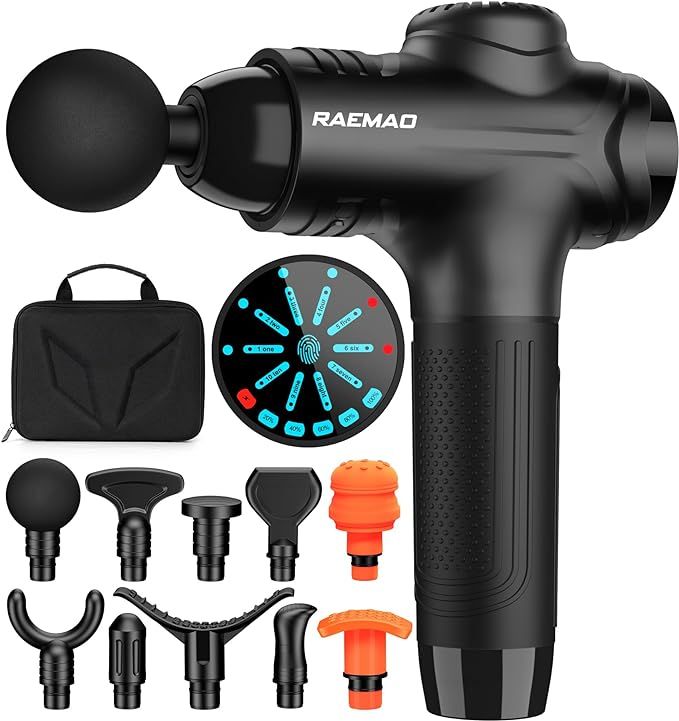 RAEMAO Massage Gun Deep Tissue, Back Massage Gun for Athletes for Pain Relief Attaching 10 PCS Sp... | Amazon (US)