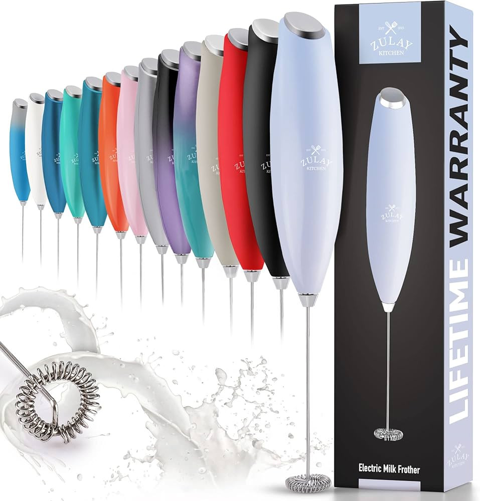 Zulay Powerful Milk Frother for Coffee with Upgraded Titanium Motor - Handheld Frother Electric W... | Amazon (US)