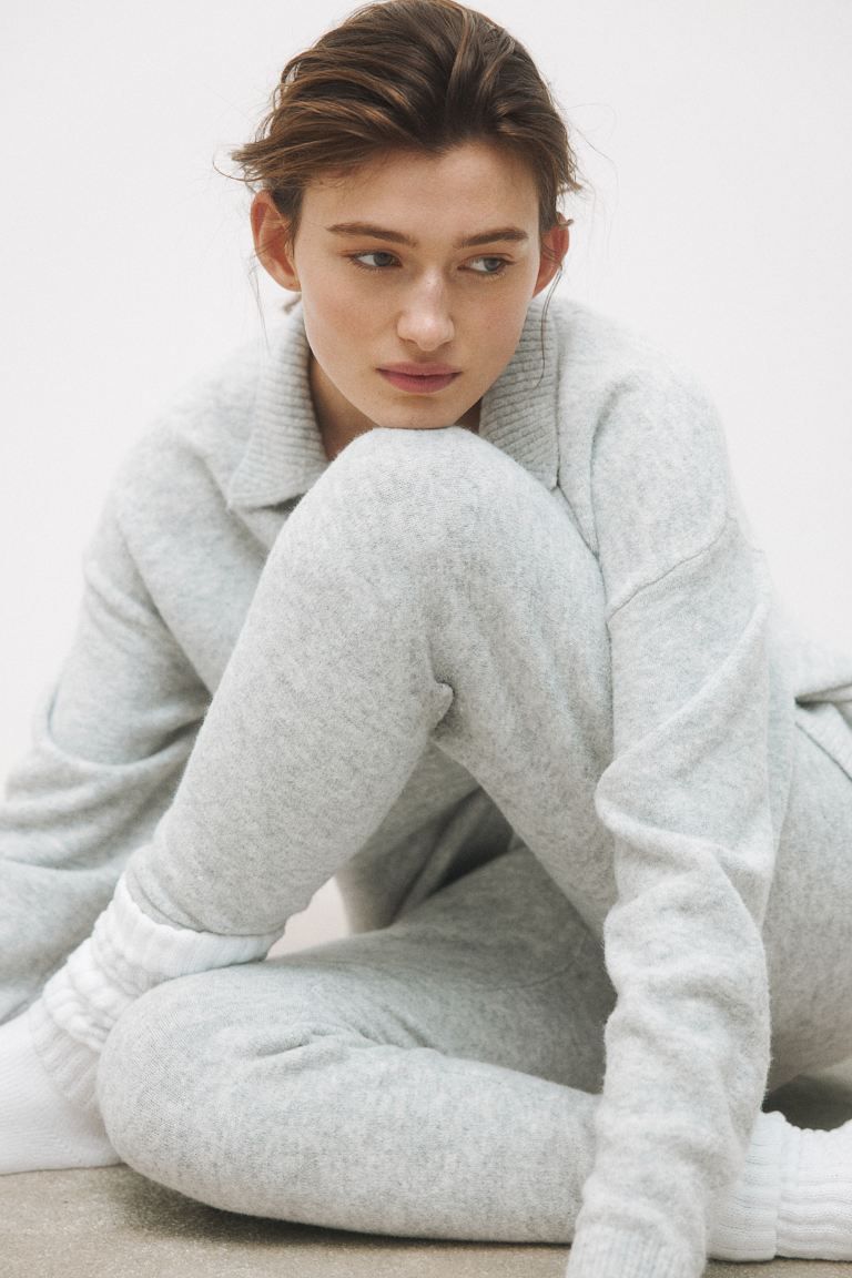 Fine-knit Leggings - Light gray melange - Ladies | H&M US | H&M (US + CA)