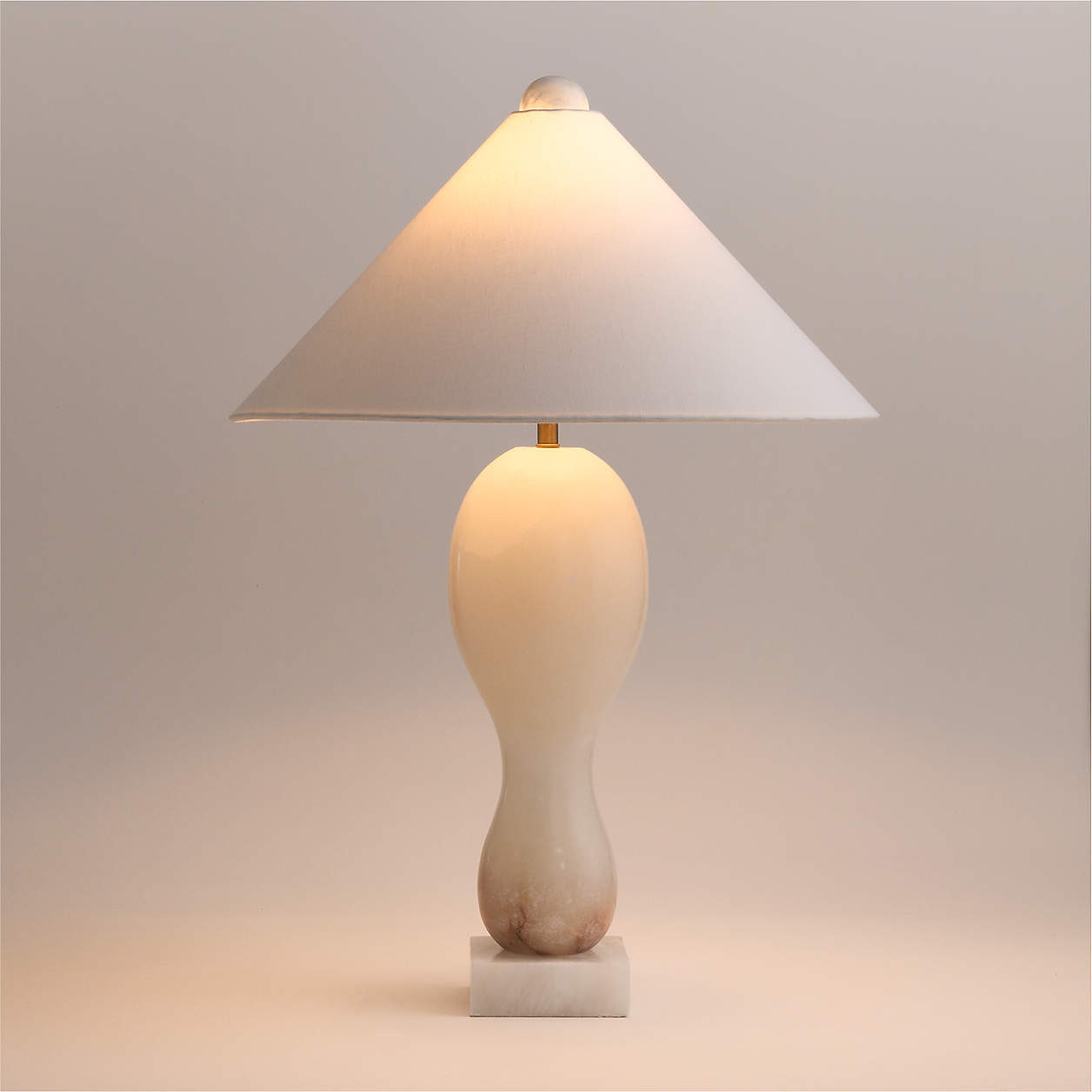 Seraph Alabaster Table Lamp with Fabric Shade 27.2" | Crate & Barrel | Crate & Barrel