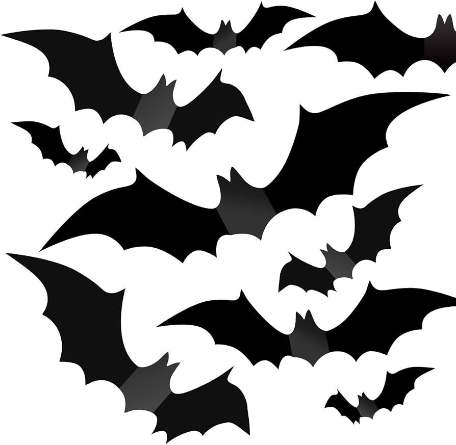Partyreal 140Pcs Bats Halloween Decorations Party Supplies, Realistic PVC 3D Black Bat Stickers f... | Amazon (US)