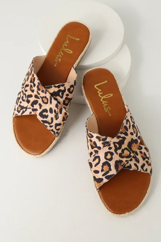 Koren Leopard Espadrille Slide Sandals | Lulus (US)