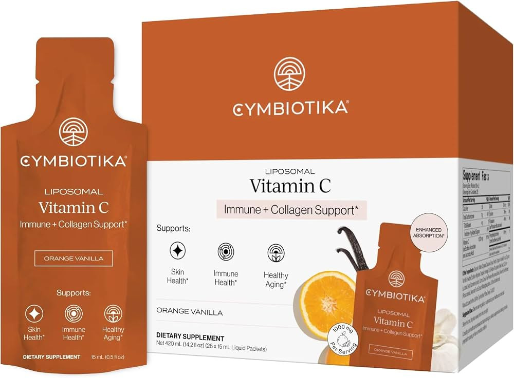 CYMBIOTIKA Liposomal Vitamin C Supplement, Immune Health, Skin Health, Healthy Aging, Enhanced Ab... | Amazon (US)