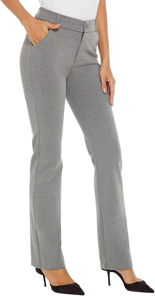 Women's Ease into Comfort Barely Bootcut Stretch Dress Pants | Amazon (US)