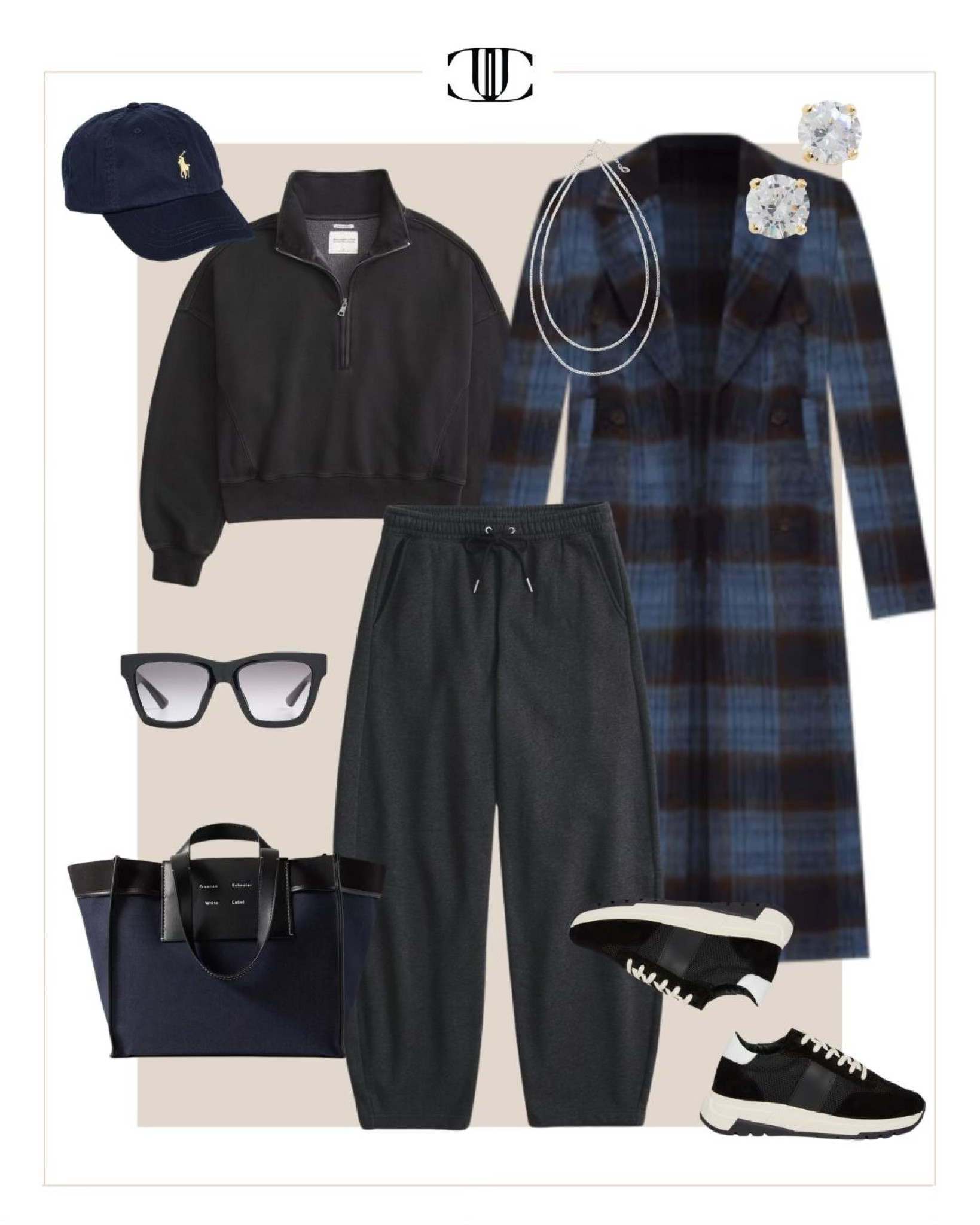The outfit was inspired by my grandmother. She always wore the cutest athletic clothes, but never forgot to wear her diamond earrings.


Fall outfits, casual outfit, fall shoes, baseball cap, black sunglasses, layered necklace, diamond stud earrings, denim tote bag, leather sneakers, barrel sweatpants, half zip sweatshirt, long coat 

#LTKStyleTip #LTKOver40 #LTKShoeCrush