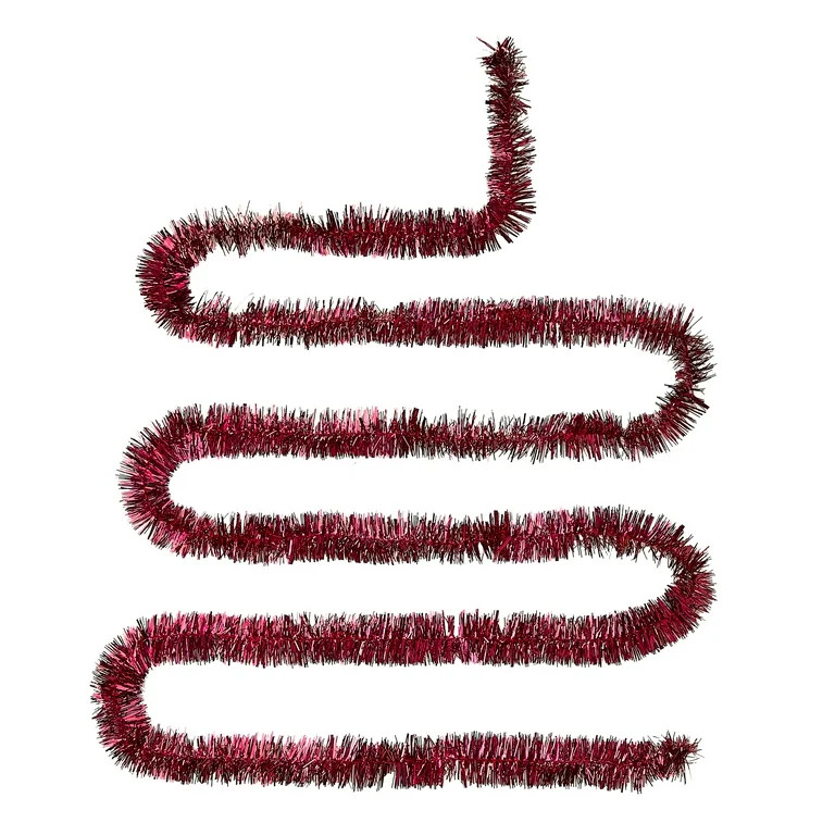 Tinsel Christmas Garland, Red, 12', by Holiday Time | Walmart (US)