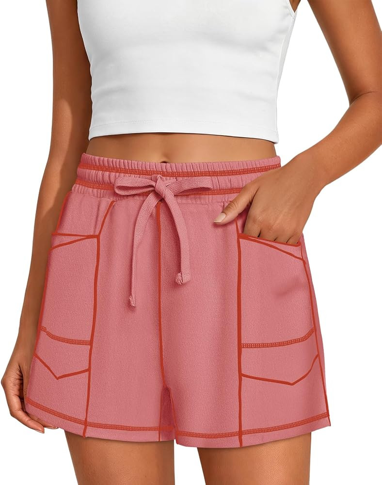 LAMISSCHE Womens Summer Shorts Lounge Sweat Shorts Casual High Waisted Short Drawstring Bermuda S... | Amazon (US)