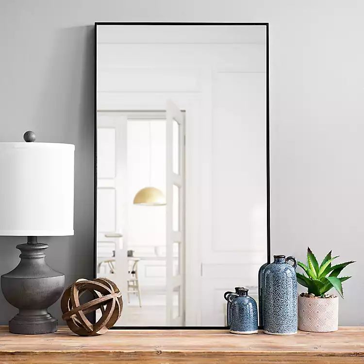 Black Wood Rectangle Framed Wall Mirror | Kirkland's Home
