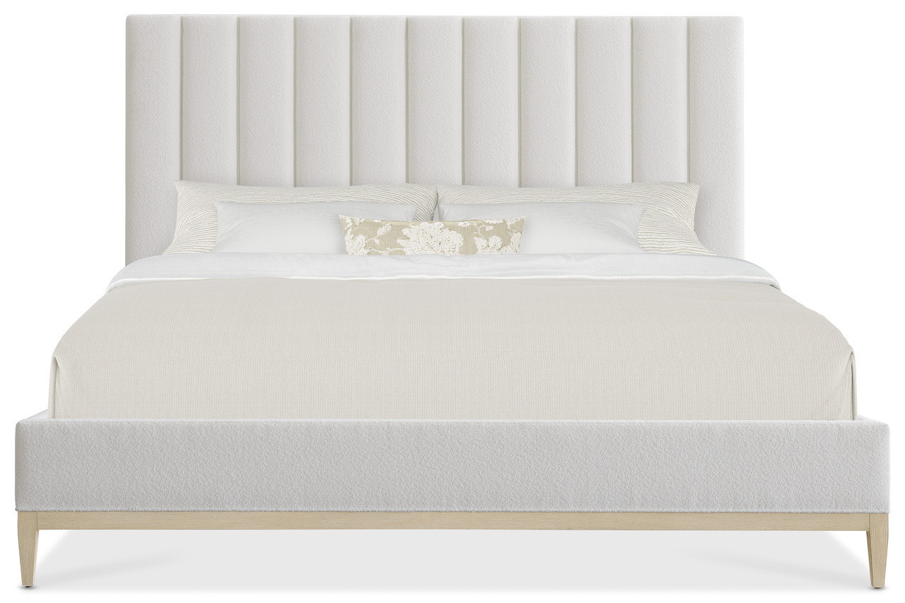 Cascade King Upholstered Bed In White | 1stopbedrooms