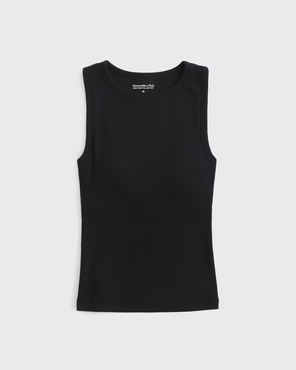 Bra-Free High-Neck Rib Tank | Abercrombie & Fitch (US)