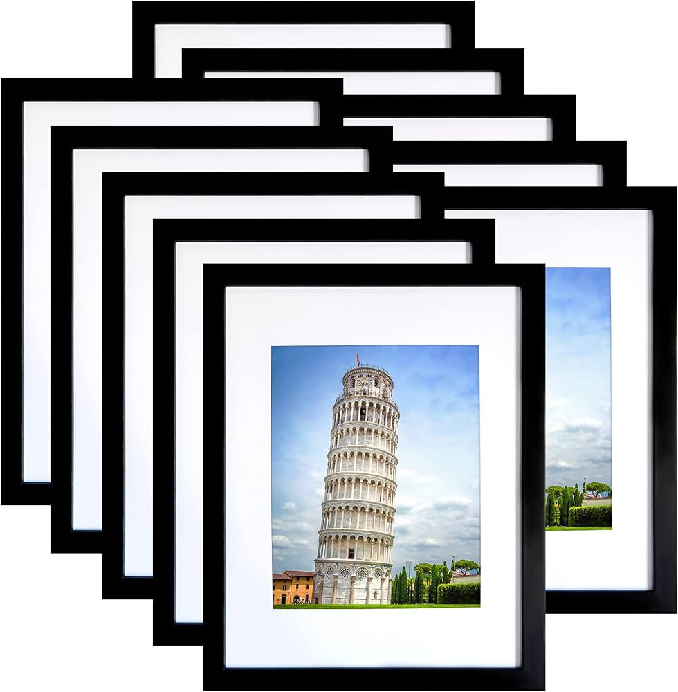 SESEAT 11x14 Picture Frame Set of 10, Display Pictures 8x10 With mat or 11x14 Prints Without Mat,... | Amazon (US)