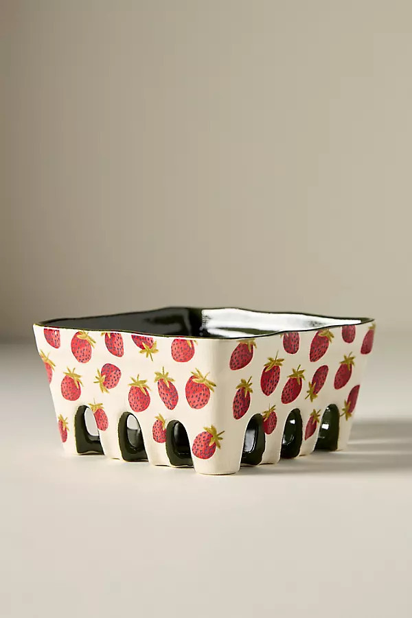 Berry Icon Handpainted Stoneware Berry Basket | Anthropologie (US)