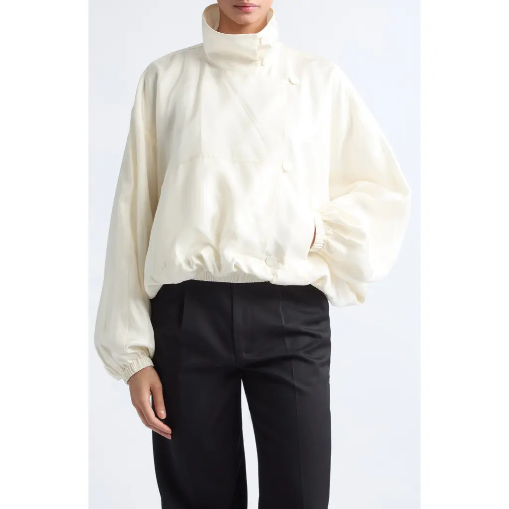 Róhe Silk Anorak in Cream at Nordstrom, Size Medium | Nordstrom