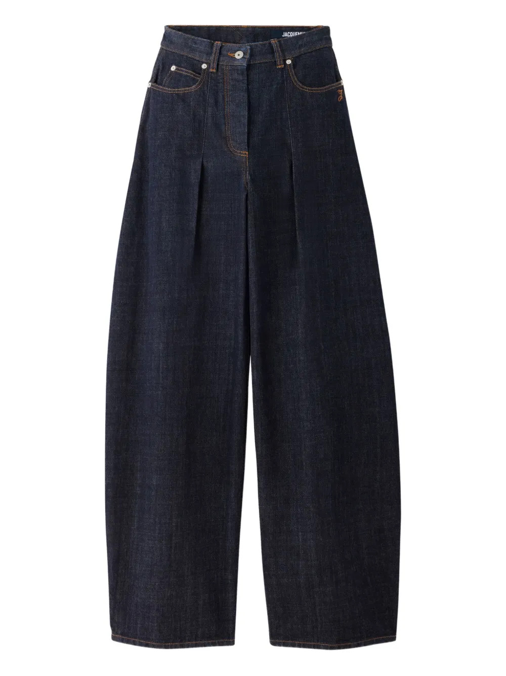 Jacquemus Le De-Nîmes Ovalo pleated jeans - Blue | Farfetch Global
