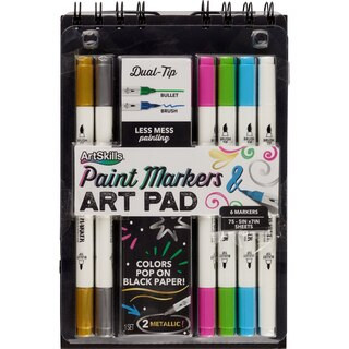 ArtSkills Black Paper Sketchbook with Dual Tip Acrylic Paint Markers | CVS Health