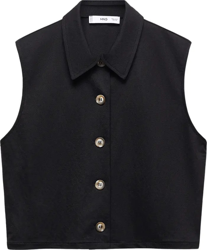 Crop Sleeveless Button-Up Shirt | Nordstrom