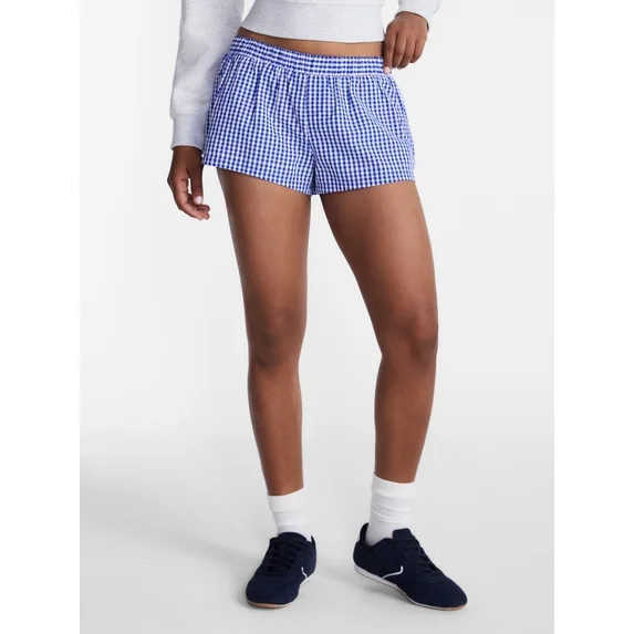No Boundaries Game Day Gingham Shorts, 2'' Inseam, Women's XXS-XXL | Walmart (US)