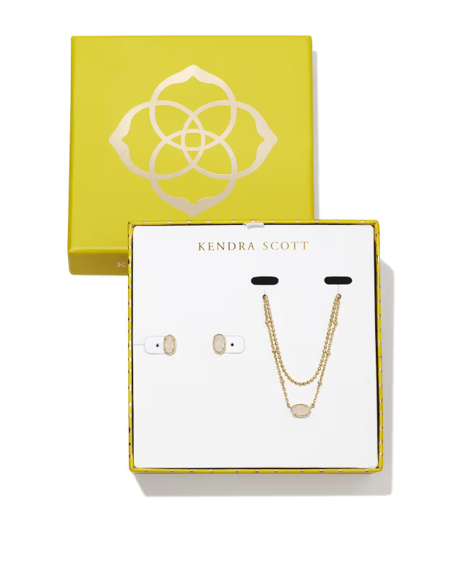 Emilie Gold Multi Strand Necklace & Stud Gift Set in Iridescent Drusy | Kendra Scott | Kendra Scott