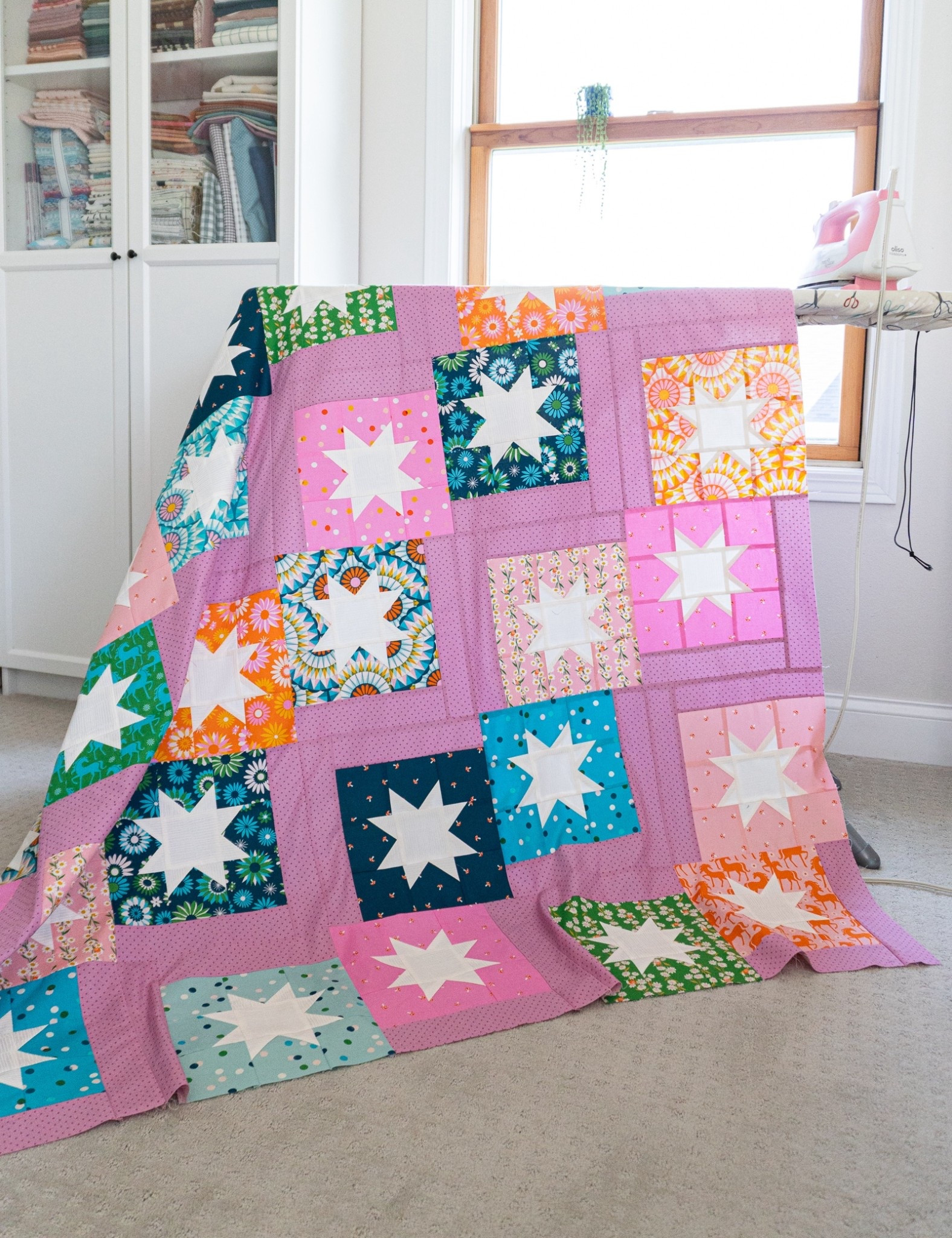 Stepping Stars quilt pattern in the pattern shop:  quiltyloveshop.com

Fabrics by Ruby Star Society ✨