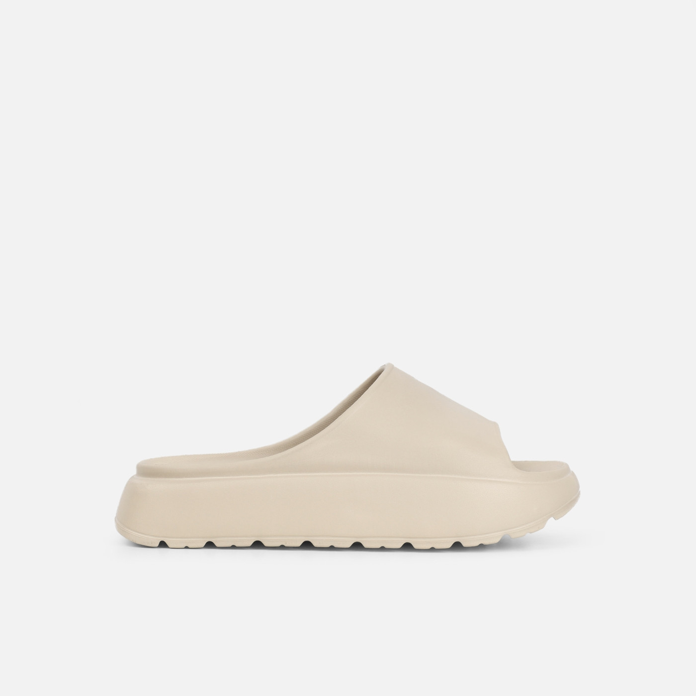 Malu Mocha Chunky Flatform Moulded Sliders | Simmi Shoes