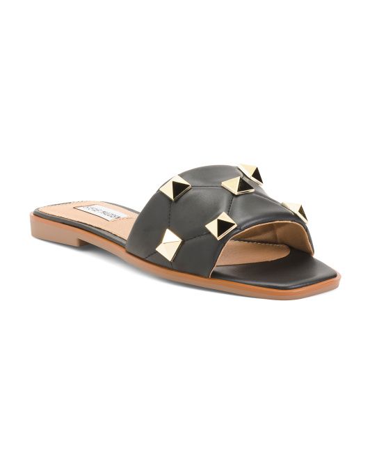 Studded Quilted Flat Sandals | TJ Maxx