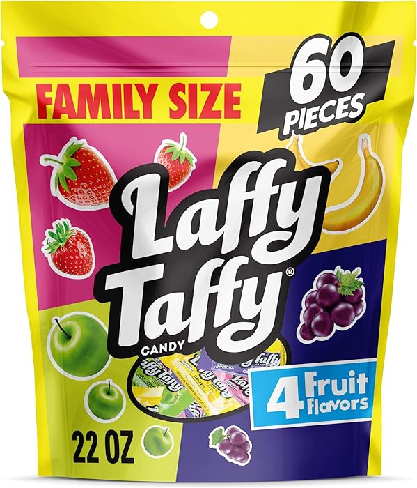 Laffy Taffy Assorted Mini Bars, Individually Wrapped Fruit Flavored Candy, 22oz | Amazon (US)