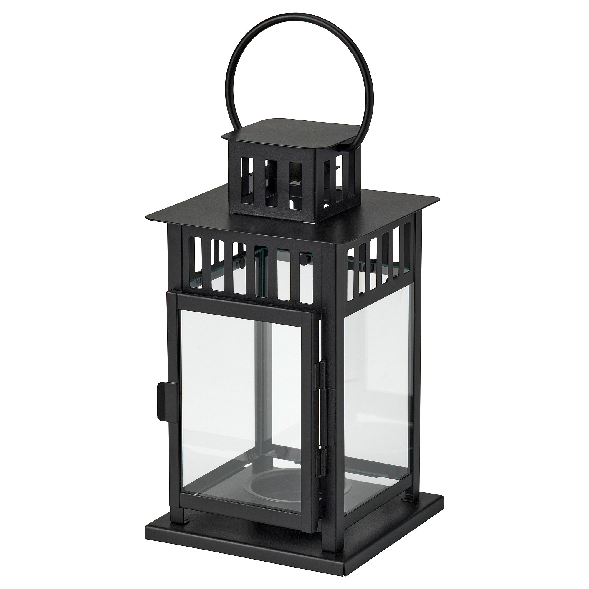 BORRBY Lantern for block candle, indoor/outdoor black, 11 " | IKEA US